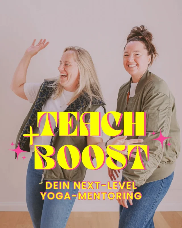 ✨TEACH+BOOST mit Rieke & Nina ✨

Ready to glow up your Yoga-Vibes?
Du willst nicht nur lehren, sondern wirklich wirken – mit Klarheit, Präsenz & echtem Selbstvertrauen.
Let’s go deeper: Stimme, Sprache, Struktur & dein ganz eigener Flow!

Live. Echt. Empowernd.
Für alle Yoginis, die mehr wollen.

👉 Zwei Sessions + 1:1 Coaching – let’s level up together!

Save your spot 🧘‍♀️💥

#teachboost #yogamentoring #yogabusiness #yogalehrerinnenpower #yogainspiration #yogainstructors #yogalehrer #yogalove #glowbabyglow #glowup #readytorock #greatthingstocome #celle #heidekreis #wietze #hannover #mentoring