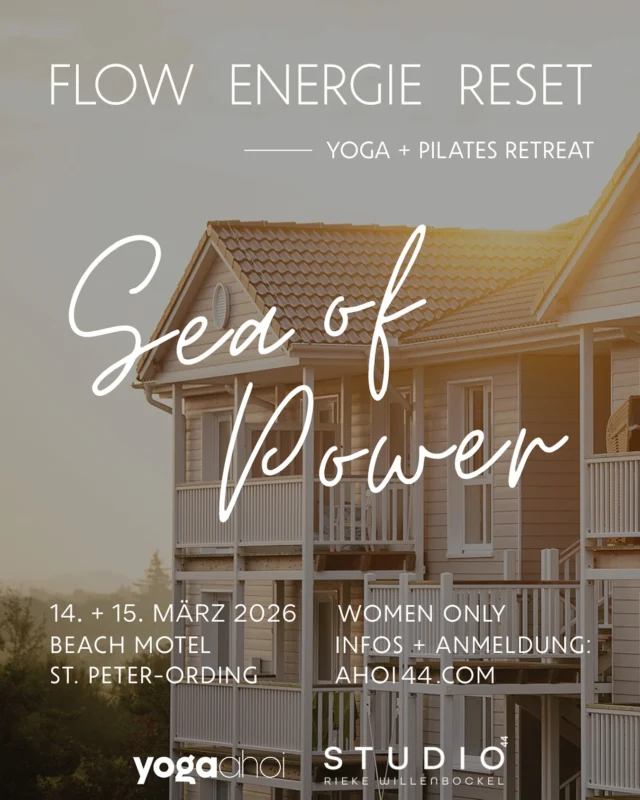 🌊 Flow. Energie. Reset. – Runde 3! Ihr habt gefragt – wir legen nach:

14. + 15. März 2026 – deine nächste Chance auf zwei Tage Yoga, Pilates & Auszeit am Meer.

✨ Bewegung, gutes Essen, frische Luft & Zeit für dich – direkt an der Ostsee im wunderschönen @beachmotel_spo .

Ob alleine oder mit Lieblingsmenschen – du bist herzlich willkommen!

📌 Die ersten beiden Termine waren schnell ausgebucht – also: jetzt Platz sichern unter ahoi44.com

#retreat #yogaretreat #pilatesretreat #ahoi44 #auszeitammeer #selfcareweekend #retreatrunde3 #marchvibes #yogaahoi #wellnessretreat #retreatyourself #retreatvibes #yogatravel #mindfultravel #weekendretreat #timeoutforyou #selfcaregetaway #womenonly #womensupportingwomen #womeninspiringwomen #womenempowerwomen