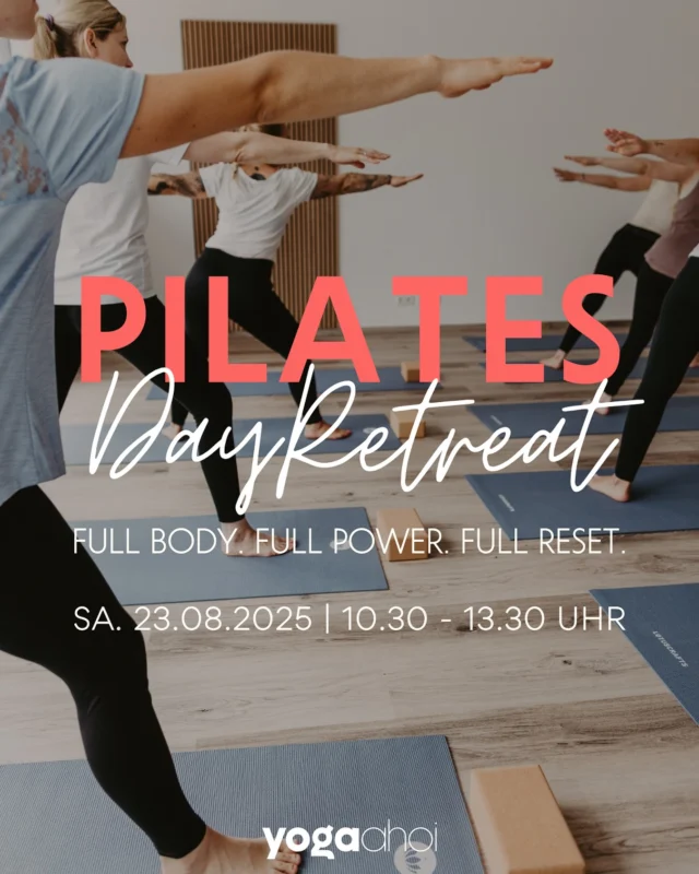 💥 Pilates DayRetreat: 3 Stunden Full Power, Full Flow, Full Reset!

Gönn dir eine bewusste Auszeit mit kraftvollem Pilates, Core-Training, Stretch & Breathwork – für neue Energie, Stärke & Klarheit. Dich erwarten dynamische Flows, intensive Übungen und ein entspannter Abschluss im Studio ahoi.

📅 Samstag, 23. August 2025 🕙 10:30–13:30 Uhr 📍 yoga ahoi, Wietze 💶 55 € 

Are you ready to reset?

👉 yogaahoi.com

#PilatesRetreat #PilatesLovers #PilatesWietze #yogaahoi #DayRetreat #SelfCareSaturday #PilatesPower #CoreTraining #MindfulMovement #BodyAndMind #PilatesEvent #PilatesDeutschland #ResetYourBody #MoveWithPurpose #celle #heidekreis
